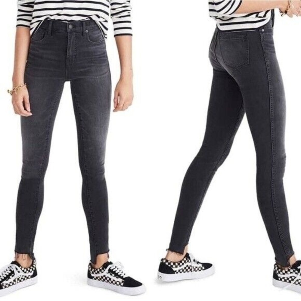 Madewell Black 10" High Rise Skinny Womens Size 28 Step Hem Denim Stretch Jeans
